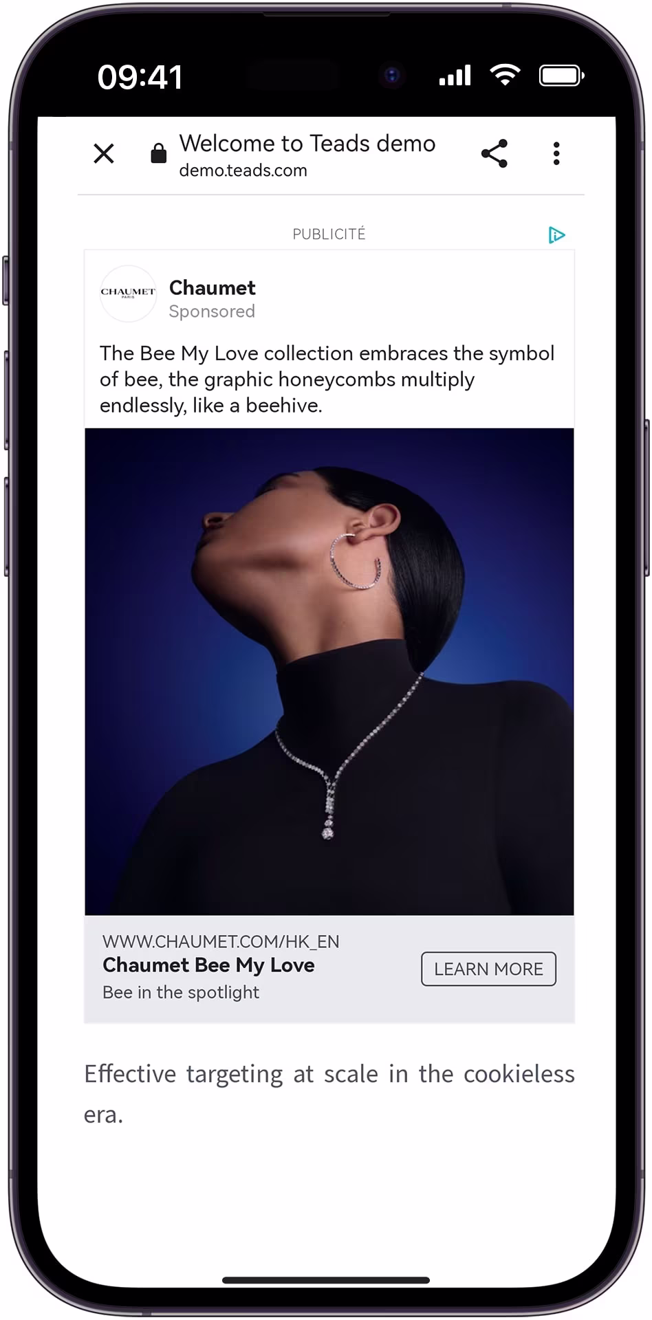 Social Ads service provided by GEGM for Chaumet