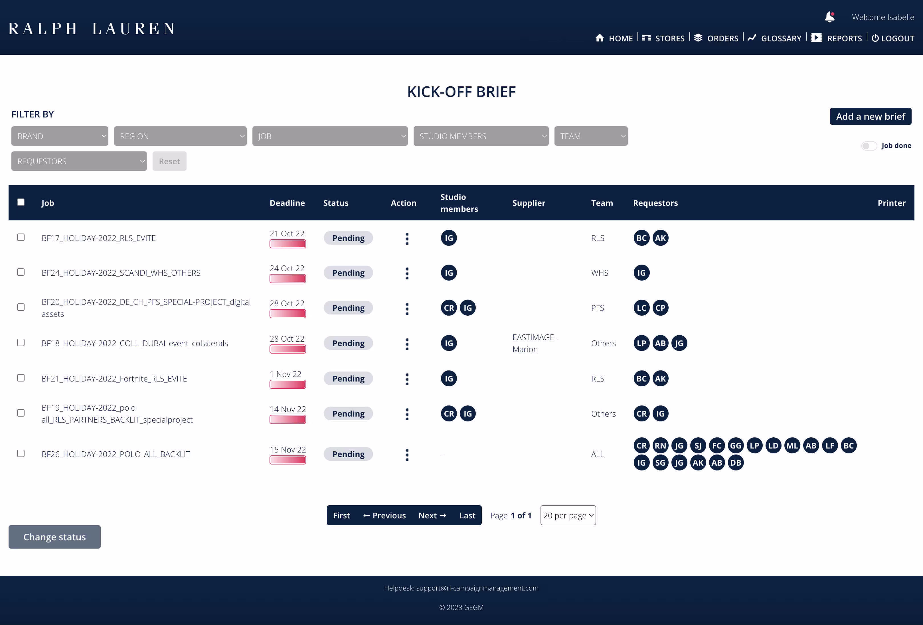 Kanban board by GEGM